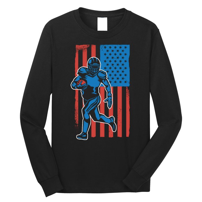 American Football Player Flag Long Sleeve Shirt