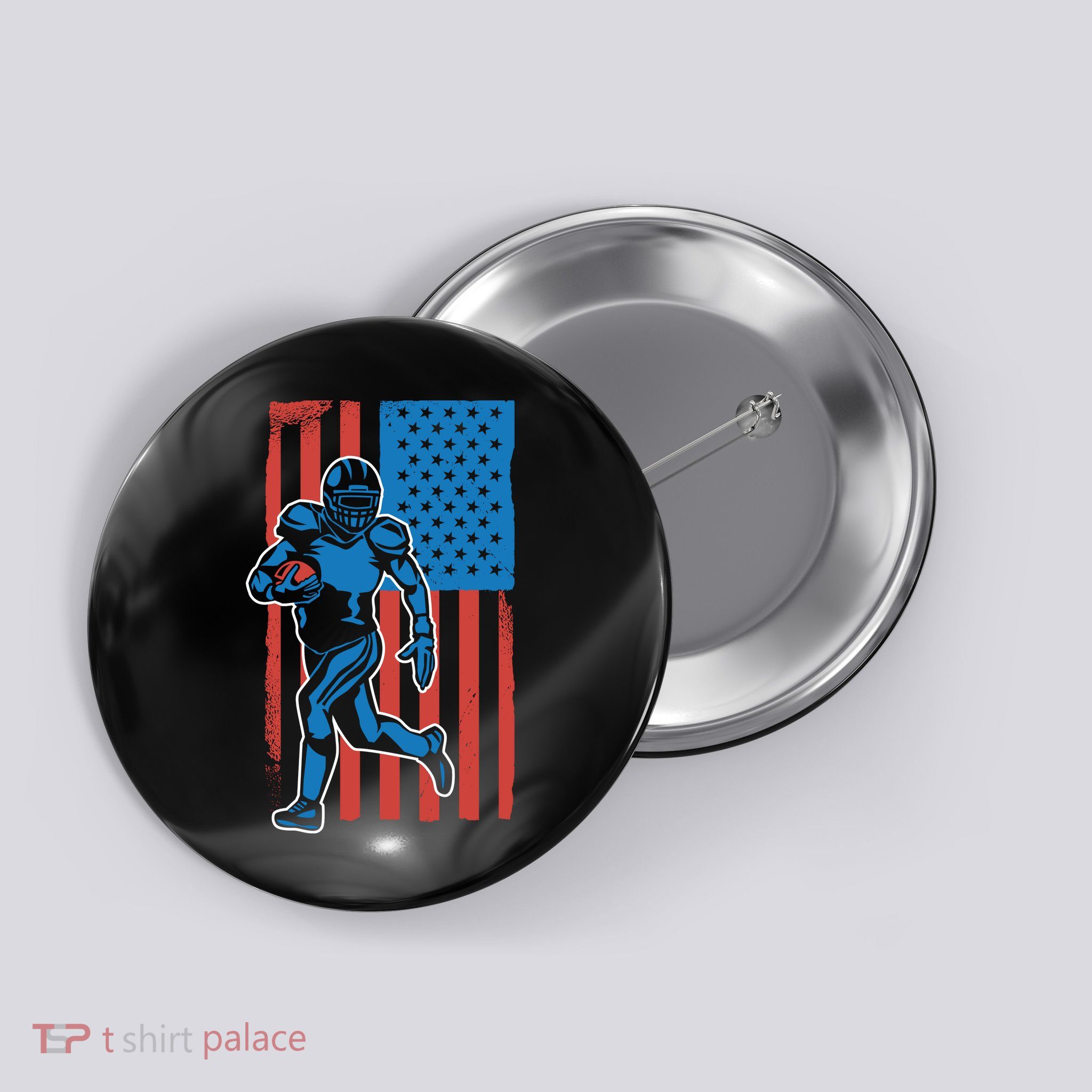 American Football Player Flag Button