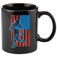 American Football Player Flag 11oz C Handle Ceramic Mug