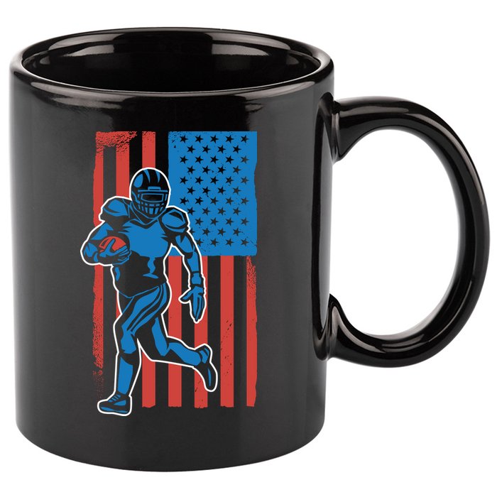 American Football Player Flag 11oz C Handle Ceramic Mug