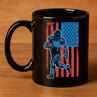 American Football Player Flag 11oz C Handle Ceramic Mug