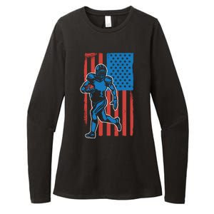 American Football Player Flag Womens CVC Long Sleeve Shirt