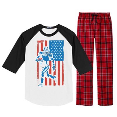 American Football Player Flag Raglan Sleeve Pajama Set