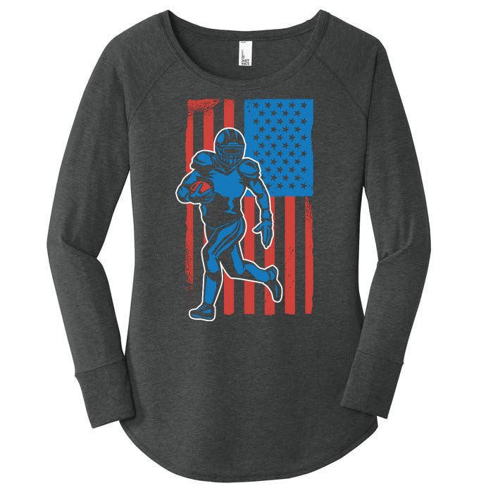 American Football Player Flag Women's Perfect Tri Tunic Long Sleeve Shirt