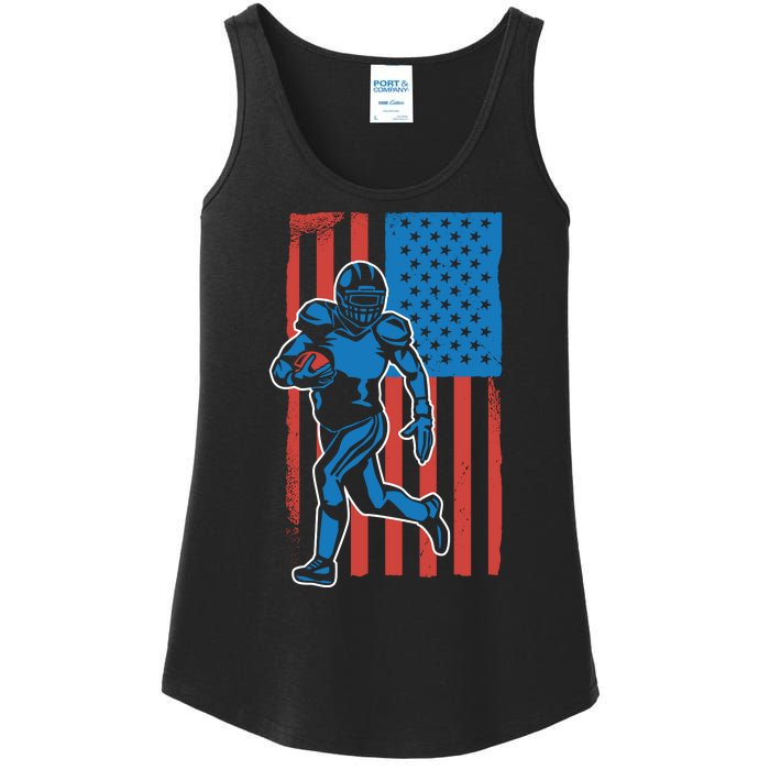 American Football Player Flag Ladies Essential Tank