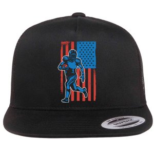 American Football Player Flag Flat Bill Trucker Hat