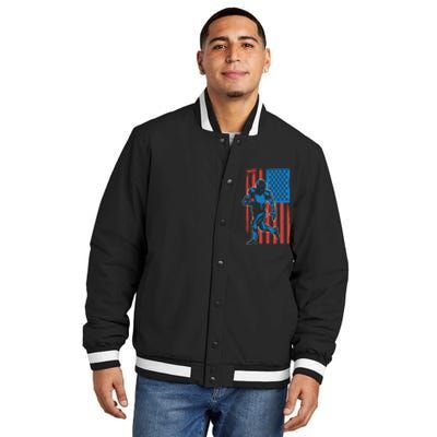 American Football Player Flag Insulated Varsity Jacket