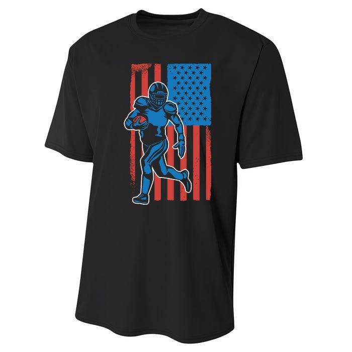 American Football Player Flag Performance Sprint T-Shirt