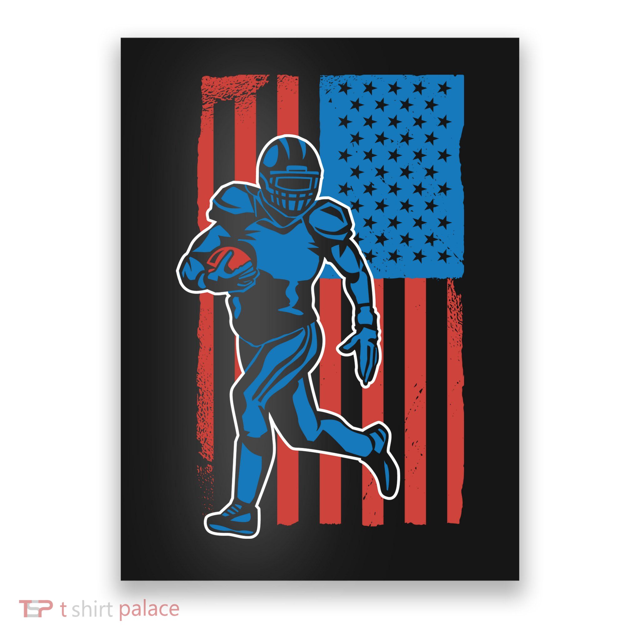 American Football Player Flag Poster