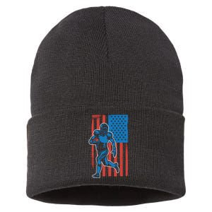 American Football Player Flag Sustainable Knit Beanie