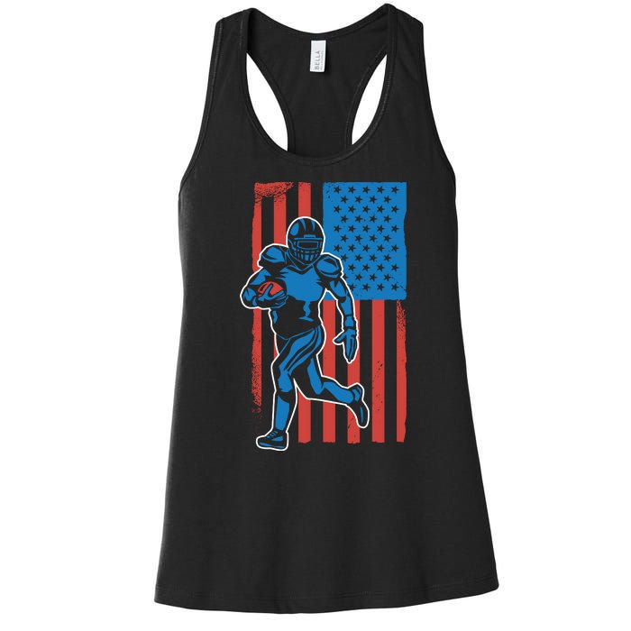 American Football Player Flag Women's Racerback Tank