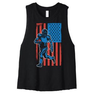 American Football Player Flag Women's Racerback Cropped Tank