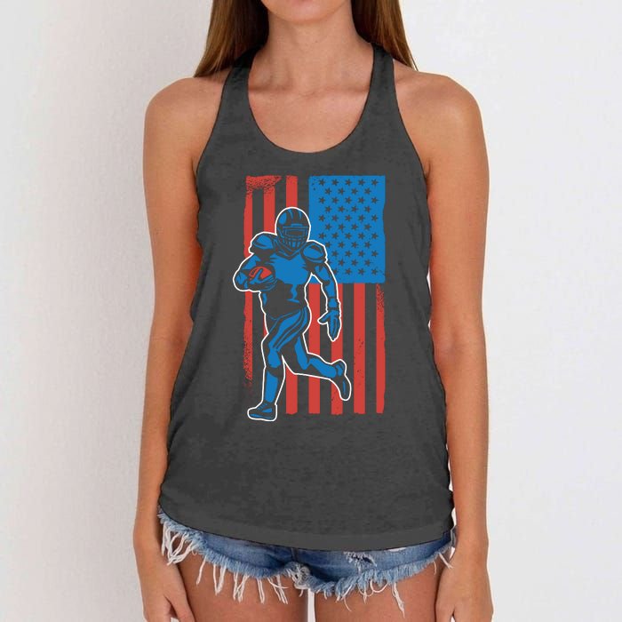 American Football Player Flag Women's Knotted Racerback Tank