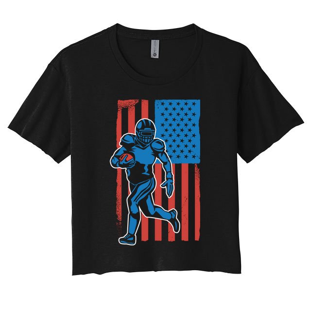 American Football Player Flag Crop Top