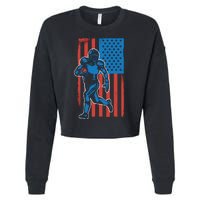 American Football Player Flag Cropped Pullover Crew