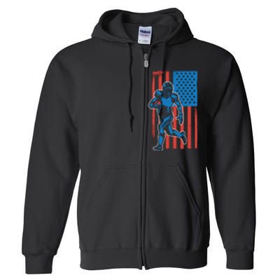 American Football Player Flag Full Zip Hoodie