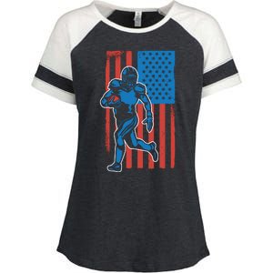 American Football Player Flag Enza Ladies Jersey Colorblock Tee