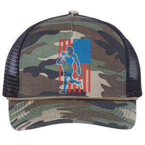 American Football Player Flag Retro Rope Trucker Hat Cap