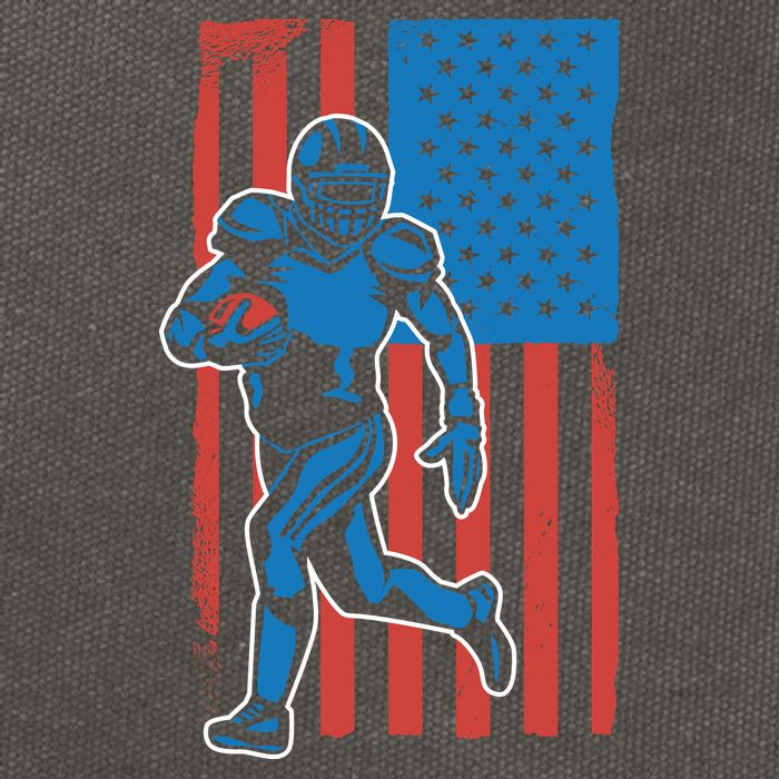 American Football Player Flag Cotton Canvas Backpack