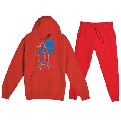 American Football Player Flag Premium Hooded Sweatsuit Set