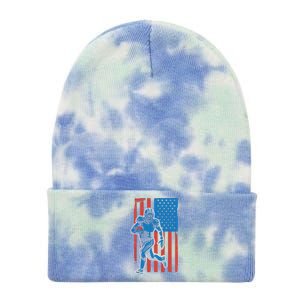 American Football Player Flag Tie Dye 12in Knit Beanie