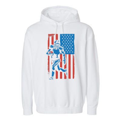 American Football Player Flag Garment-Dyed Fleece Hoodie