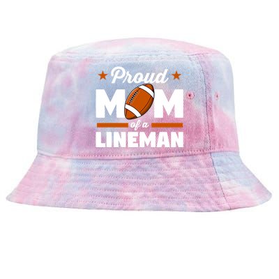 American Football Player Mommy Proud Mom Of A Line Cool Gift Tie-Dyed Bucket Hat