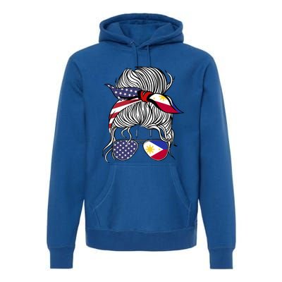 American Filipina Patriot Flag Philippines Grown Gift Premium Hoodie