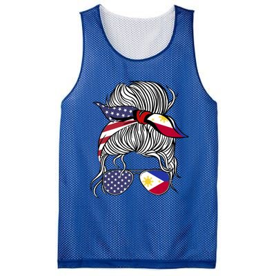 American Filipina Patriot Flag Philippines Grown Gift Mesh Reversible Basketball Jersey Tank