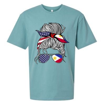 American Filipina Patriot Flag Philippines Grown Gift Sueded Cloud Jersey T-Shirt