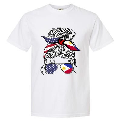 American Filipina Patriot Flag Philippines Grown Gift Garment-Dyed Heavyweight T-Shirt