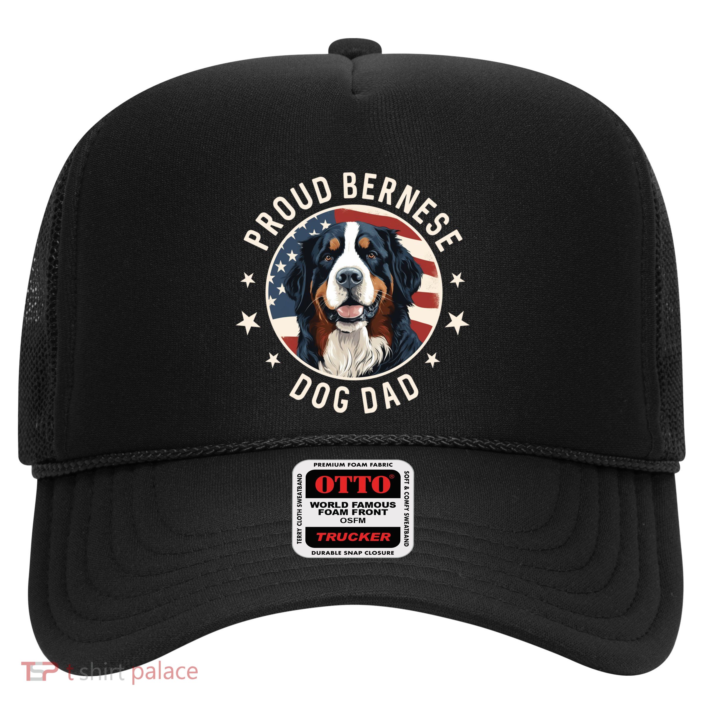 American Flag Proud Bernese Mountain Dog Dad Cute Gift Trucker Hat