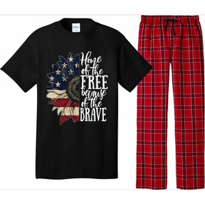 American Flag Patriot Home Of The Free Because Of The Brave Gift Pajama Set