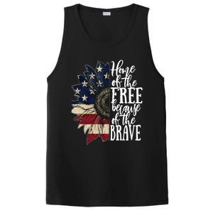 American Flag Patriot Home Of The Free Because Of The Brave Gift PosiCharge Competitor Tank