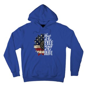 American Flag Patriot Home Of The Free Because Of The Brave Gift Hoodie