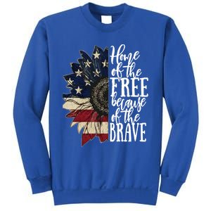 American Flag Patriot Home Of The Free Because Of The Brave Gift Sweatshirt