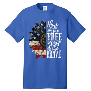 American Flag Patriot Home Of The Free Because Of The Brave Gift Tall T-Shirt