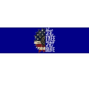 American Flag Patriot Home Of The Free Because Of The Brave Gift Bumper Sticker