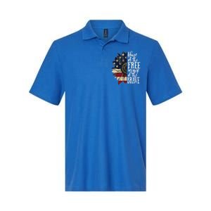 American Flag Patriot Home Of The Free Because Of The Brave Gift Softstyle Adult Sport Polo