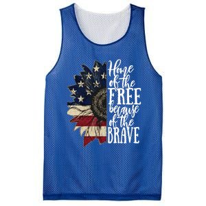 American Flag Patriot Home Of The Free Because Of The Brave Gift Mesh Reversible Basketball Jersey Tank