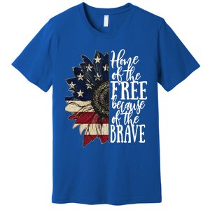 American Flag Patriot Home Of The Free Because Of The Brave Gift Premium T-Shirt