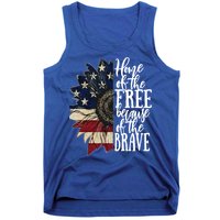 American Flag Patriot Home Of The Free Because Of The Brave Gift Tank Top