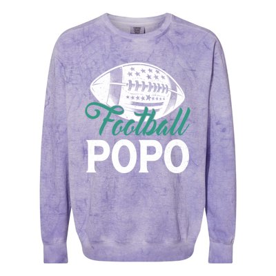 American Football Popo Happy FatherS Day Dad Grandpa Gift Colorblast Crewneck Sweatshirt