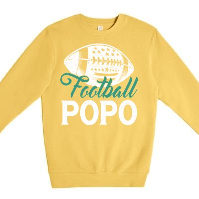 American Football Popo Happy FatherS Day Dad Grandpa Gift Premium Crewneck Sweatshirt