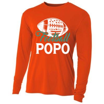 American Football Popo Happy FatherS Day Dad Grandpa Gift Cooling Performance Long Sleeve Crew