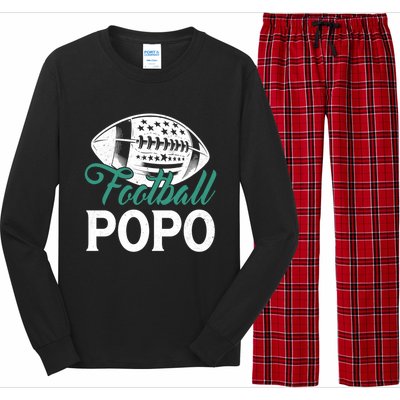 American Football Popo Happy FatherS Day Dad Grandpa Gift Long Sleeve Pajama Set