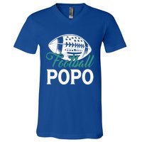 American Football Popo Happy FatherS Day Dad Grandpa Gift V-Neck T-Shirt