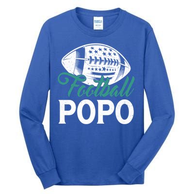 American Football Popo Happy FatherS Day Dad Grandpa Gift Tall Long Sleeve T-Shirt