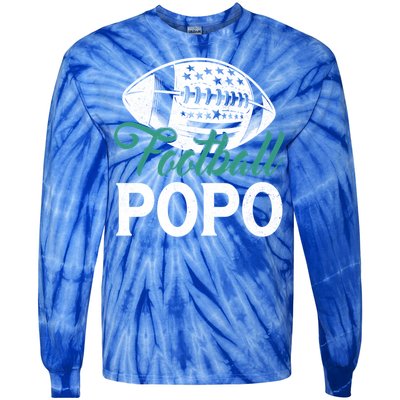 American Football Popo Happy FatherS Day Dad Grandpa Gift Tie-Dye Long Sleeve Shirt