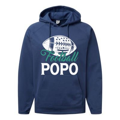 American Football Popo Happy FatherS Day Dad Grandpa Gift Performance Fleece Hoodie